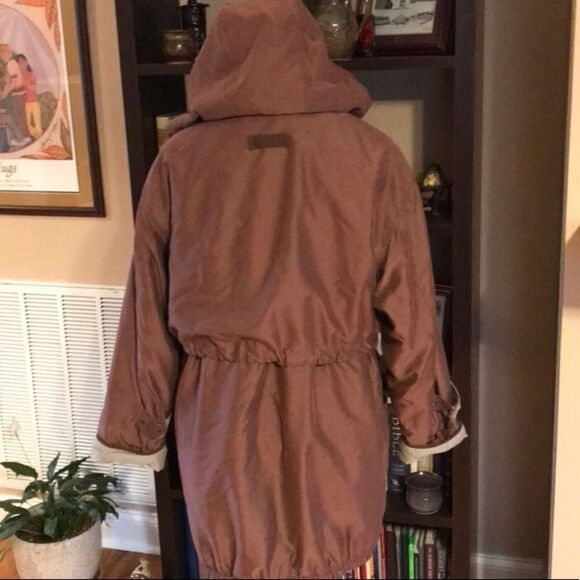 Utex MEDIUM Hooded Coat Brown & Beige - Picture 4 of 8